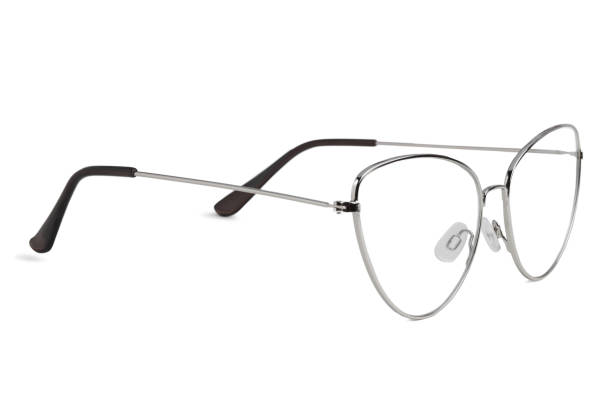 istock Stylish glasses with metal frame isolated on white 1634381554