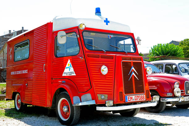 Citroen HY Barjac, France, 08-14-2013
vintage Citroen HY firefighter Van at classic car show citroen hy stock pictures, royalty-free photos & images