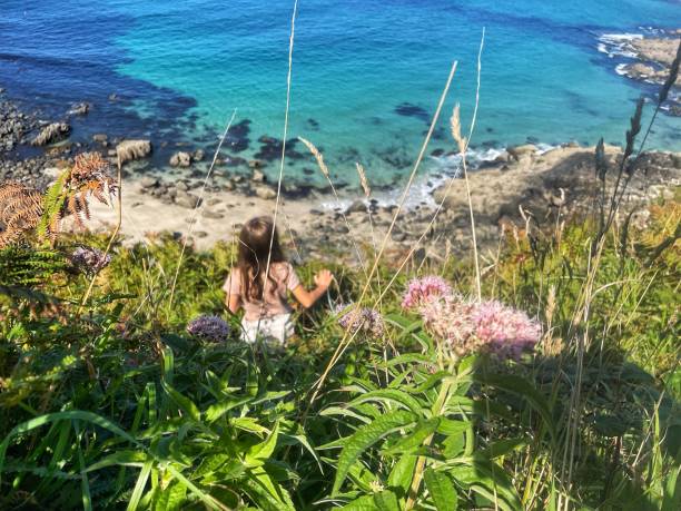 Wild coastal walk in cornwall