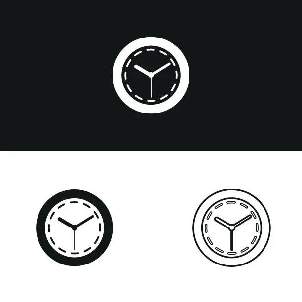 Vector illustration of vector icon of simple forms of Clock or Watch