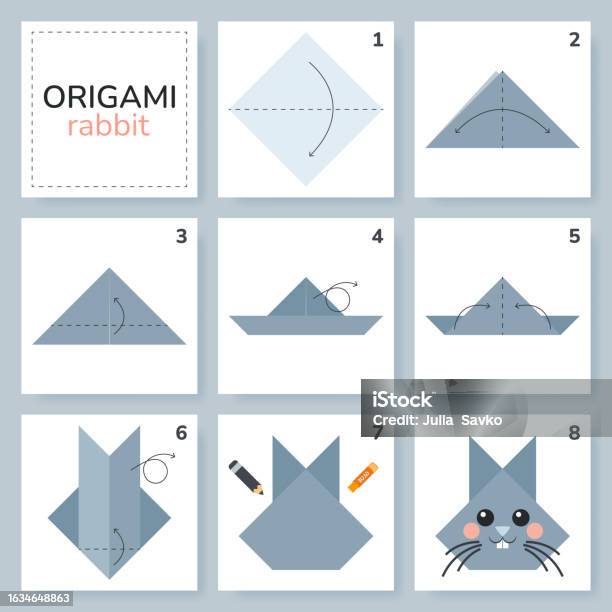Scheming Rabbit Rabbit Origami Scheme Tutorial Moving Model Stock Illustration ...