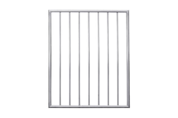 istock Stainless steel fence isolated on white background 1634707431