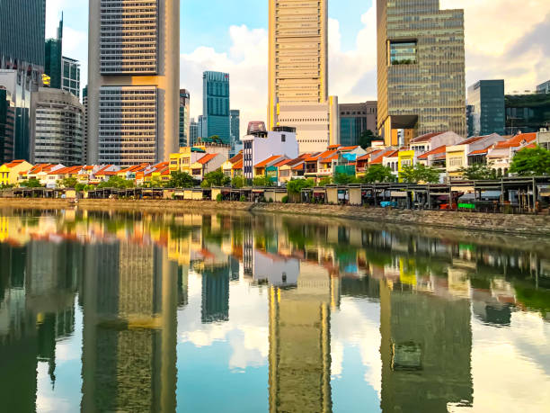 istock Shadow of buildings on the Singapore river 1634726285