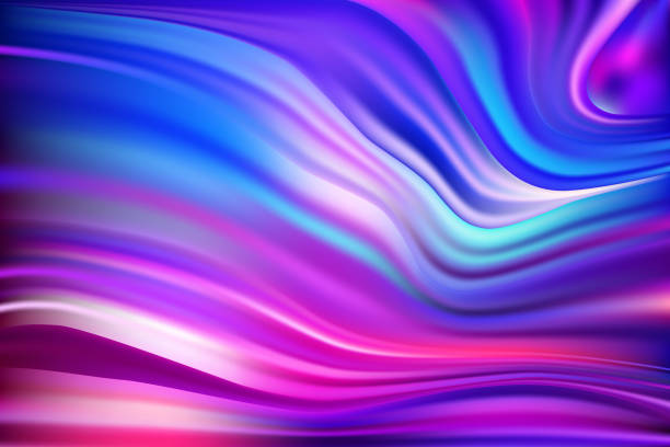 istock Beautiful wavy abstract purple foil hologram background with pink and blue hues 1634746012