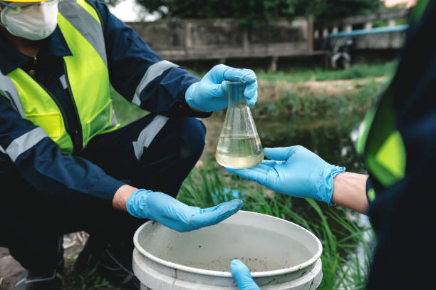 istock Take samples of water contaminated with environmental toxic waste or suspected sources of pollution. 1634746102
