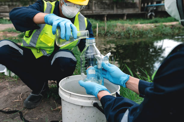 istock Take samples of water contaminated with environmental toxic waste or suspected sources of pollution. 1634746104