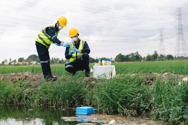 istock Take samples of water contaminated with environmental toxic waste or suspected sources of pollution. 1634746629