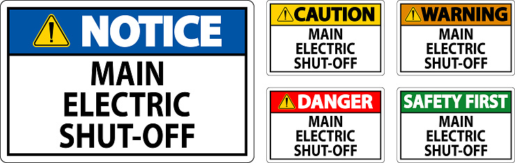 Caution Sign Main Electric Shut-Off