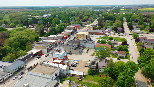 istock Aerial of Harriston, Ontario, Canada in spring 1634769804