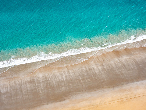 Aerial view of coastline above Broome Western Australia