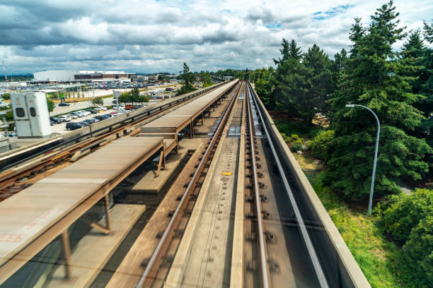 Sky train and Canada Line, Vancouver, Canada