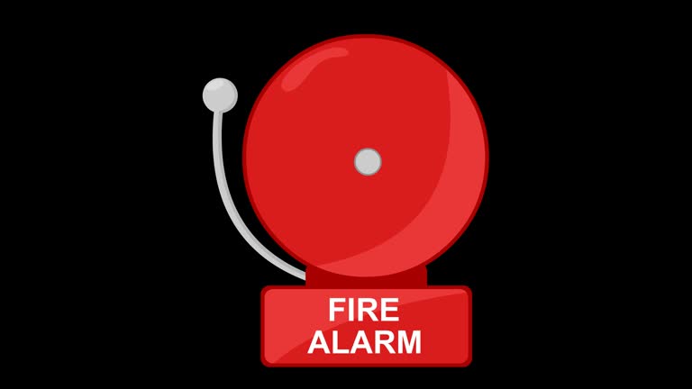 video animation fire alarm moving