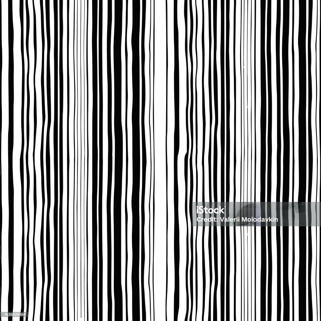 Erratic Line Pattern Chaotic Lines Of Different Thickness Seamless Pattern Stock ...