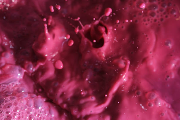 istock Top view of pink milk splash 1635110323