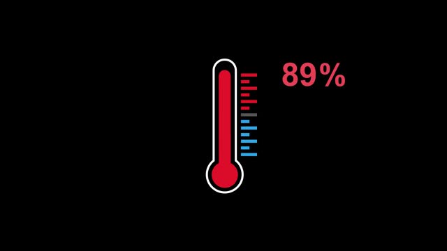 Thermometer Red Liquid Heat Up - Loading Animation - 4k Stock Video