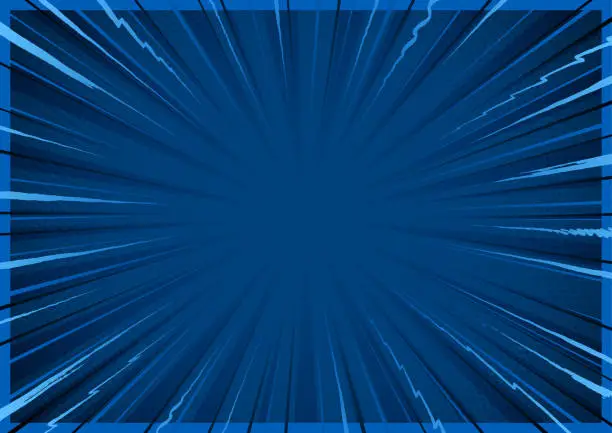 Vector illustration of Dark Blue comic star burst