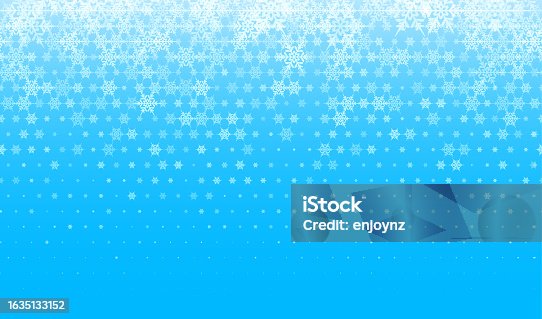 istock Seamless blue Christmas winter snowflake pattern 1635133152