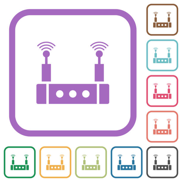 einfache symbole des wlan-routers - wpa stock-grafiken, -clipart, -cartoons und -symbole