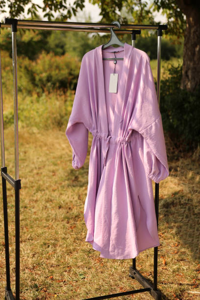 istock A pink dress hangs on a hanger 1635198160