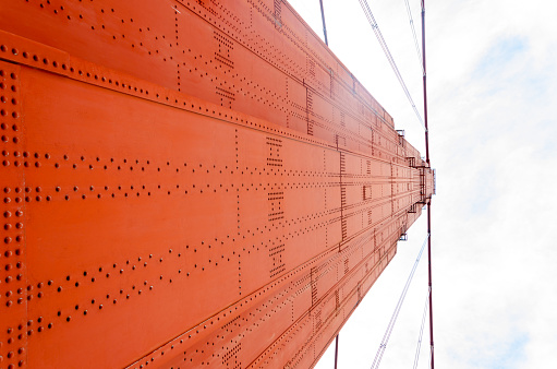 Architectural details of Golden Gate Bridge, San Francisco, California, USA.