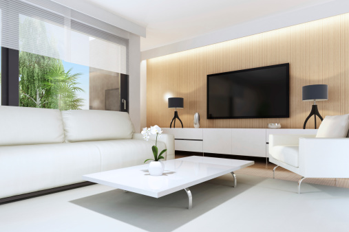 Modern living room with TV