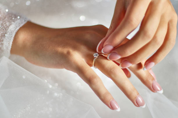 istock The bride puts a ring on her finger. Preparation for the wedding. Wedding celebration. 1635207653
