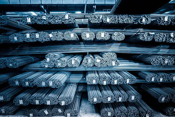 Photo of round steel bars