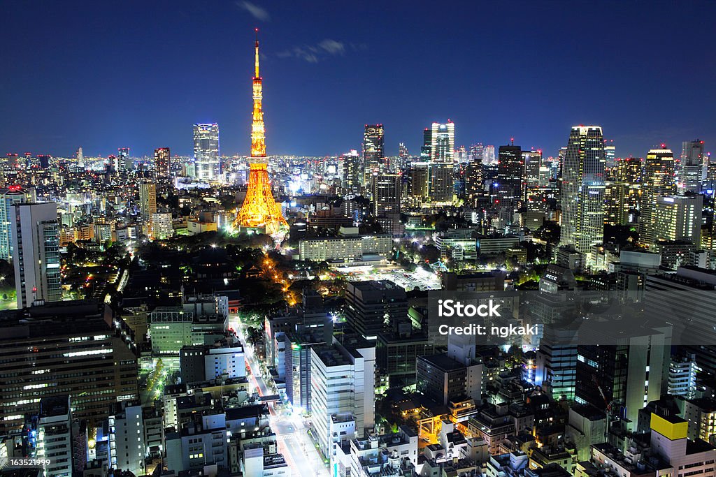 Noite de Cidade de Tóquio - Royalty-free Alto - Descrição Física Foto de stock