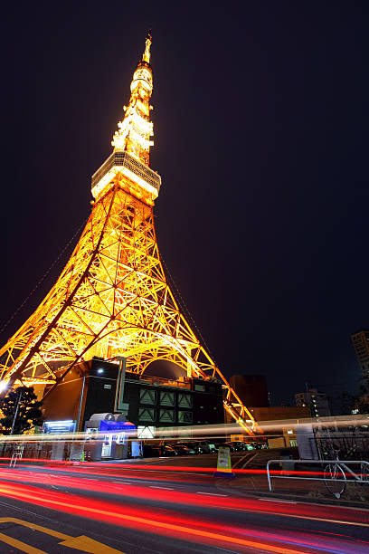 istock Tokyo Tower with traffic trail 163522220