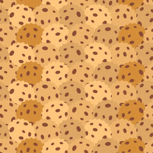 Vector illustration of Cookie pattern seamless. Cookies background. Baby fabric texture