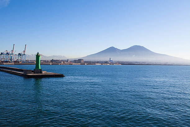Mount Vesuvius at early morning, bay of naples, Italy