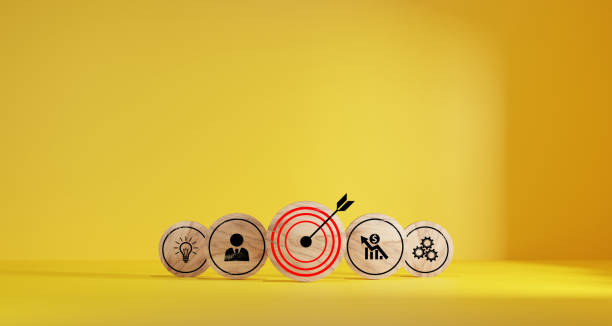 istock woods block step on table with icon Action plan, Goal and target, success and business target concept, project management, company strategy 1635259691