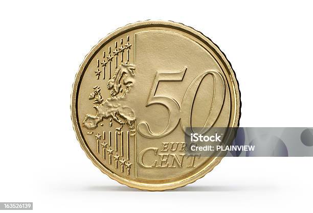 One 50 Euro Cent Stock Photo - Download Image Now - Fifty Euro Cent, Cent Sign, Number 50