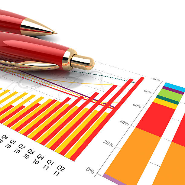 株式市場グラフ - performance graph business growth ストックフォトと画像