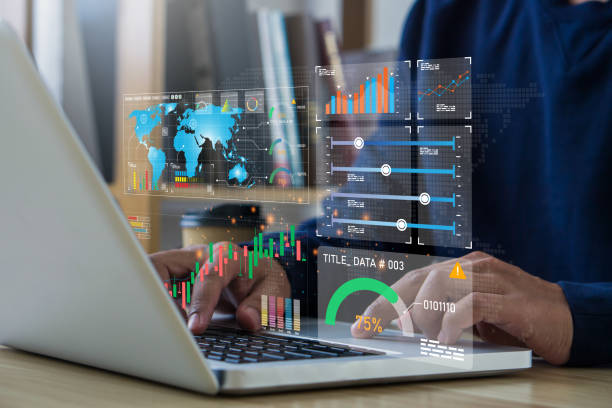 istock Businessman Analyzing Statistical Business Reports on his laptop at the Office.Growth Analysis, Charts, Statistics and Data.KPI,business goals, performance results and indicators. 1635289673