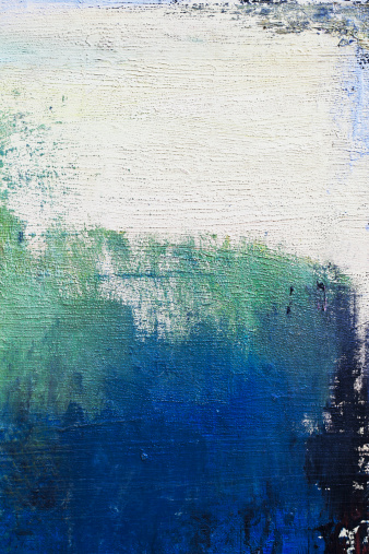 Abstract, blue and green painted background texture. 