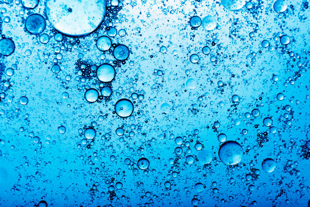 azul abstracto burbujas - agua potable fotos fotografías e imágenes de stock