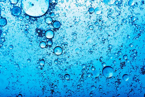 Photo of Blue bubbles abstract