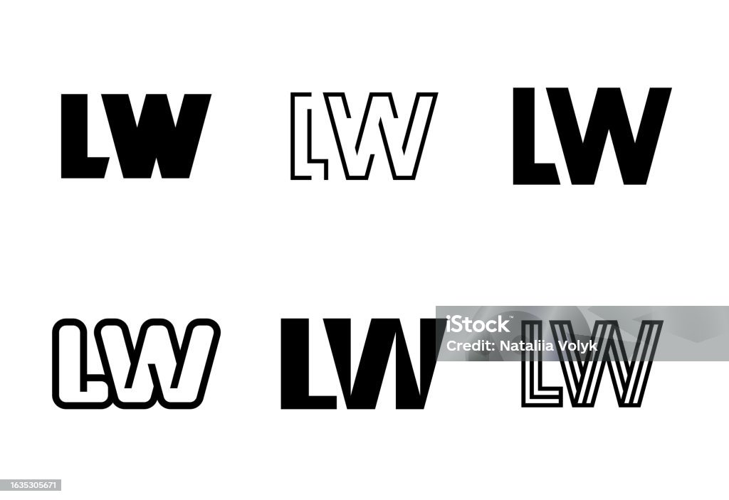 Set Of Letter Lw Logos Stock Illustration - Download Image Now ...