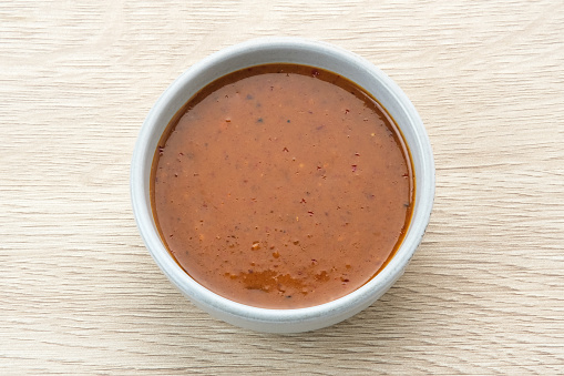 Sambal Kacang or Peanut Sauce served in bowl.