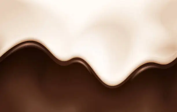 Vector illustration of Seamless Soft And Creamy Ice Cream Background With Vanilla And Chocolate