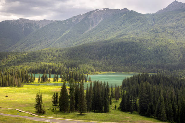 Beautiful and mysterious alpine lake Kanas