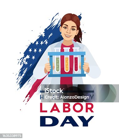 istock Happy Labor Day Card Design. 1635338975