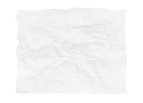 Plain white empty blank wrinkled, creased or crumpled paper horizontal vector backdrop with creases and wrinkles pattern all over. The edges are unevenly cut or torn. There is no text and no people. There is copy space allover like a page. Can be used as back to school and office related backdrops templates.