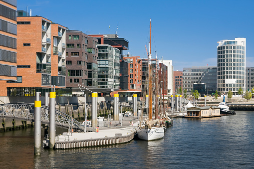 Modern office and residential buildings, residential towers, in HafenCity, Hamburg, Germany, Europe