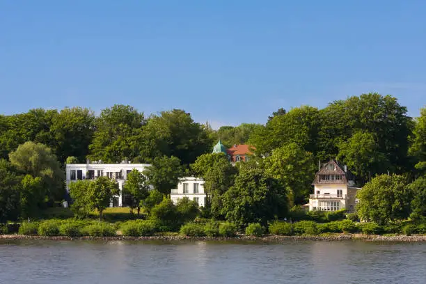 Villa on the Süllberg hill and Elbe River, Blankenese, Hamburg, Hamburg, Germany, Europe