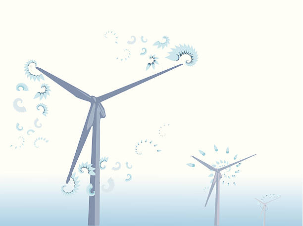 wind farm vector art illustration