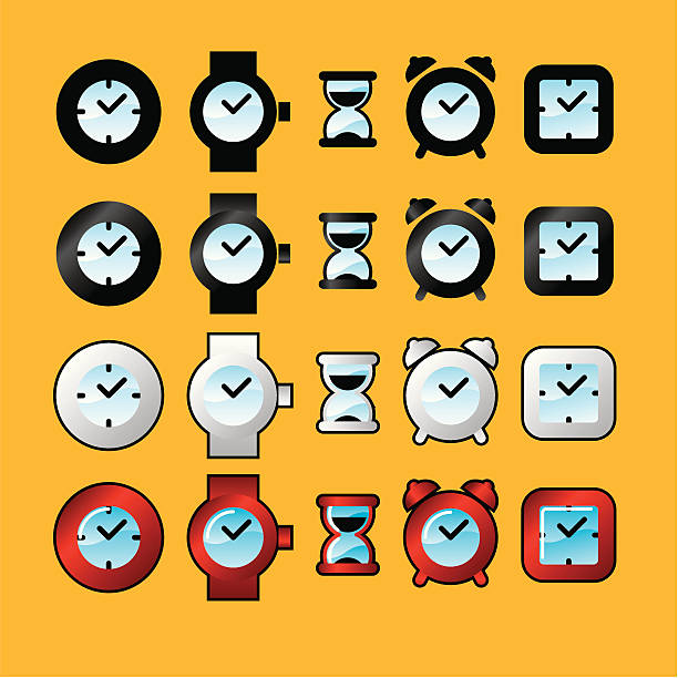 time pieces vector art illustration