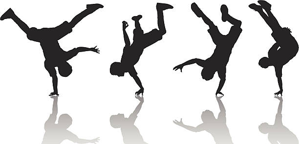 breakdancers - dancing breakdancing street city life stock illustrations