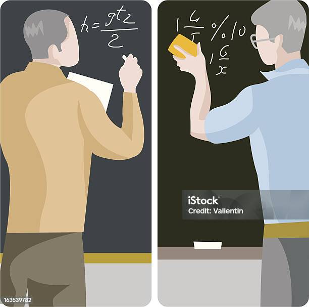 Serie Di Illustrazioni Insegnante - Immagini vettoriali stock e altre immagini di Aula - Aula, Corso di matematica, Dittico